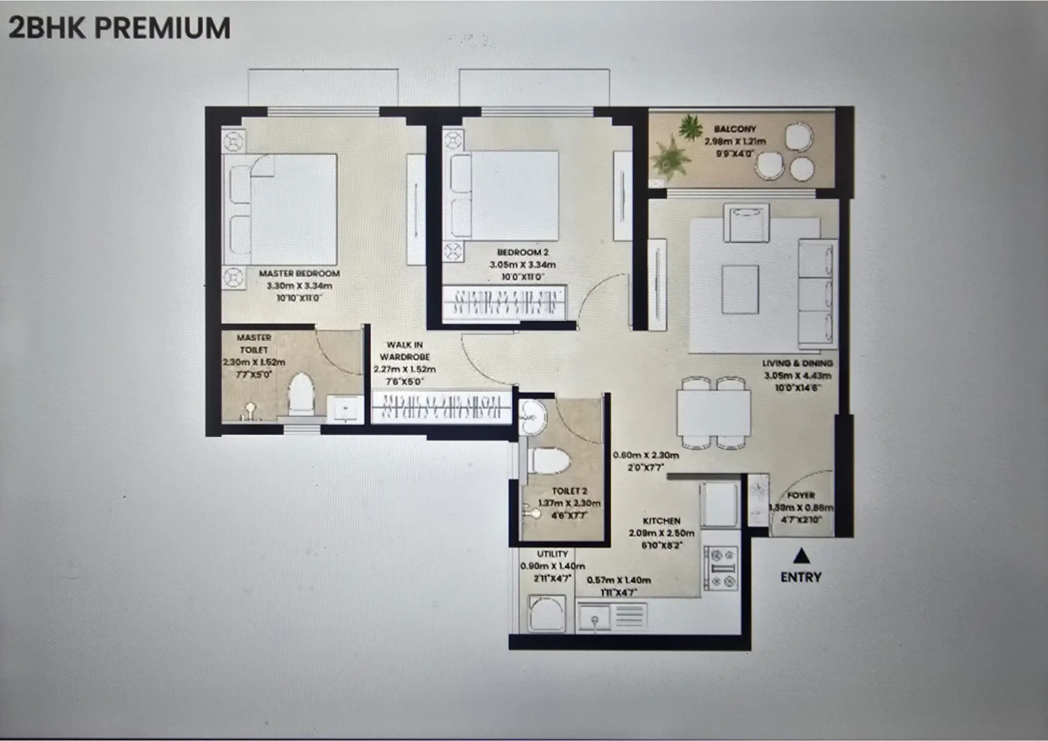 2 BHK Premium